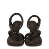 Salvatore Ferragamo Fleur Leather Sandals Dark Brown