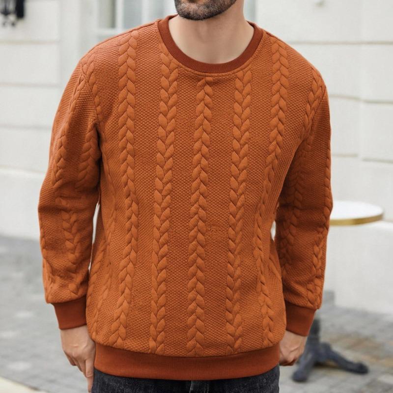 New Style Sweatshirts Versatile Long-sleeved Solid Color Round Neck Pullover Jackets Sweatshirts for Men