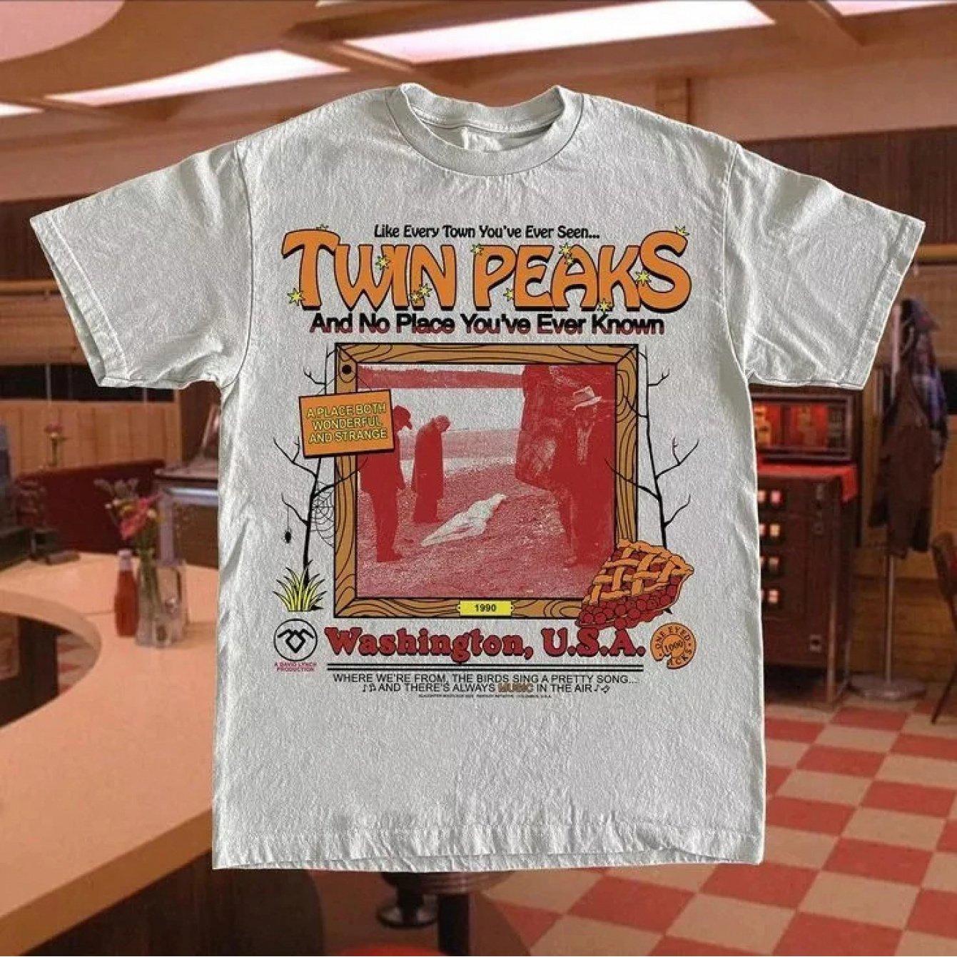 American street TV drama Double Peaks retro Tshirt summer new unisex cotton Tshirt S