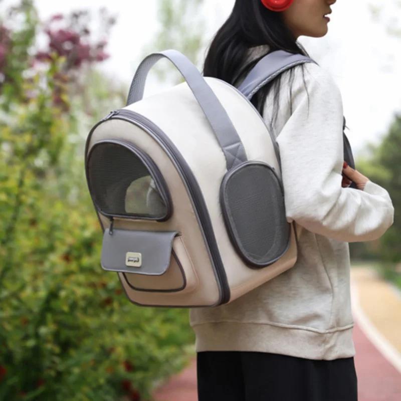 Oxford Cloth Breathable Cat Carrier Bags Portable Cat Bag Resistant Pet Bag Outdoor Pet Backpack Folding Cat Transport Bag