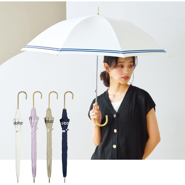 Sun Blackout Sailor Light UV UPF Heat Suitable for Rain or Long Umbrella for and Stylish and Cute for Product [2025] Wpc. Umbrella, Style, Navy, 100%