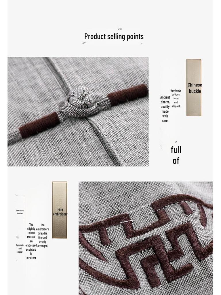 Men's Cotton & Linen Tang Suit - Short-Sleeved Chinese Style Summer Outfit for Middle-Aged & Elderly