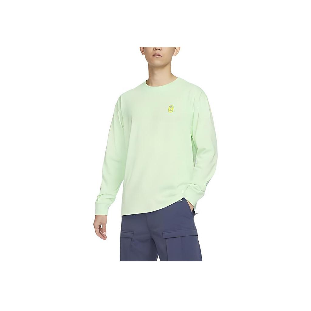 Nike Comfortable Casual Fruit Print Crew Neck Sports Knit Long Sleeve T-Shirt Men Tops Teal FV3489-376