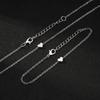 Korean Heart-shaped Pendant Choker Fashion Statement Fine Metal Chain Clavicle Necklace Women's Trend Aesthetic Neck Jewelry Set