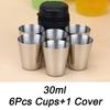 4/6Pcs Outdoor Travel Stainless Steel Cups Mini Glasses Set For Whisky Wine With Case Portable Drinkware Cup 30ml/70ml/170ml New
