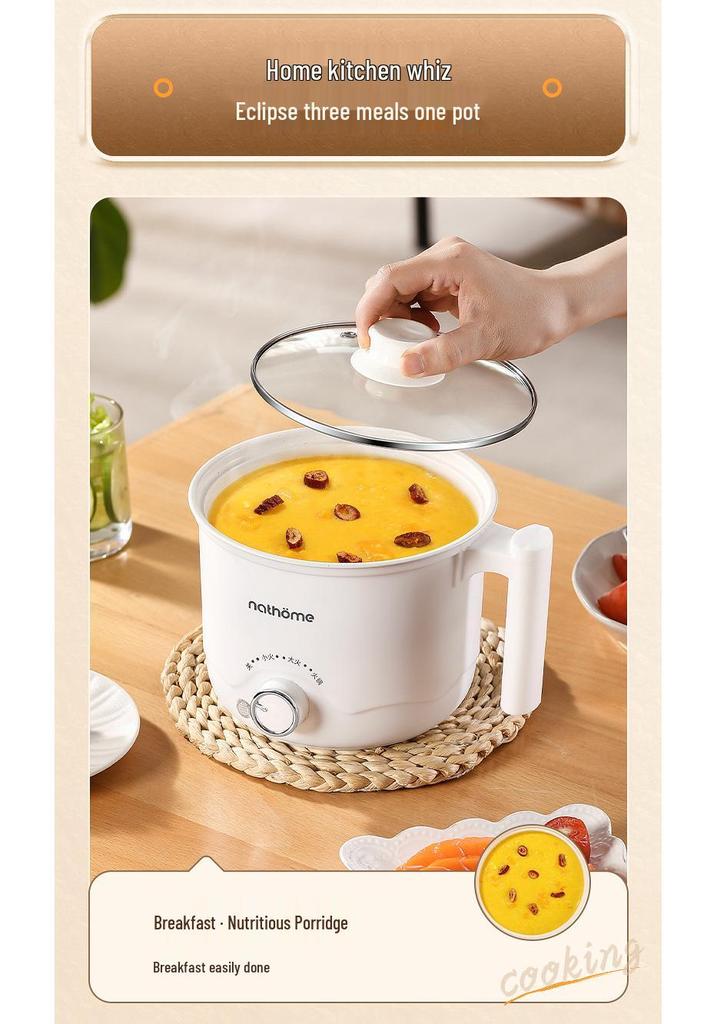Multifunctional Mini Electric Cooker: All-in-One Pot for Steaming, Frying, Braising, and Cooking - Perfect for Dormitory Use.