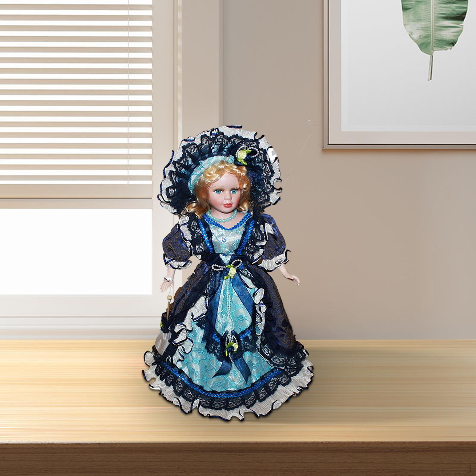 

Мініатюрні порцелянові люди 40 см, елегантний колекційний ляльковий будиночок, жінка в одязі, керамічна лялька, модель для темно-синього кольору