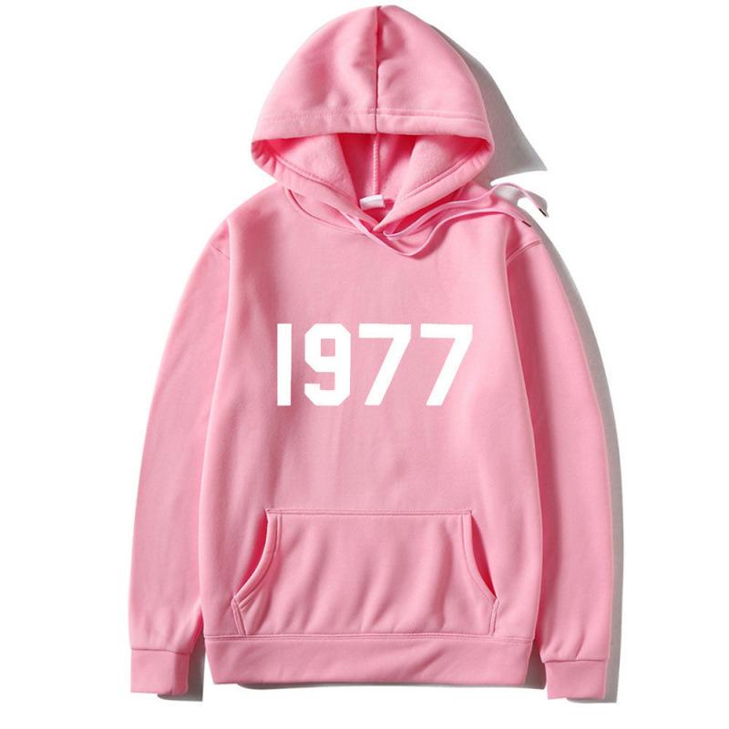 High Street 1977 Printed Couple Hooded Sweater Pullover Trendy Top Couple