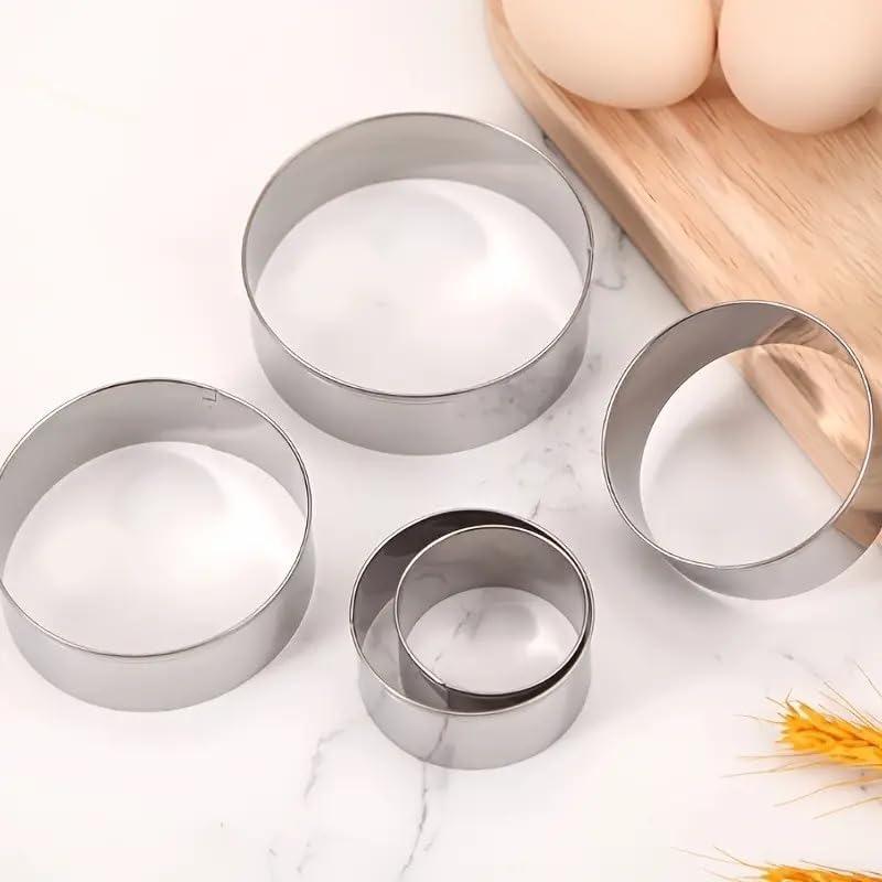 3pcs/Set, Stainless Steel Biscuit Pastry Wrap Dough Cutter, Fondant Mold, Cookie Maker, Round Baking Accessories
