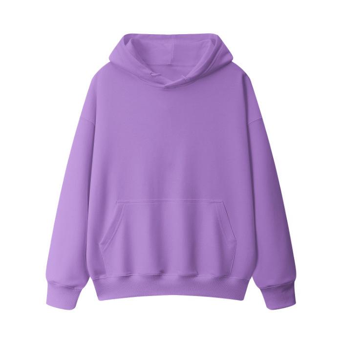 Wholesale 190g Fleece Thickened Light Version Hooded Sweater Men's and Women's Korean Version Solid Color Coat