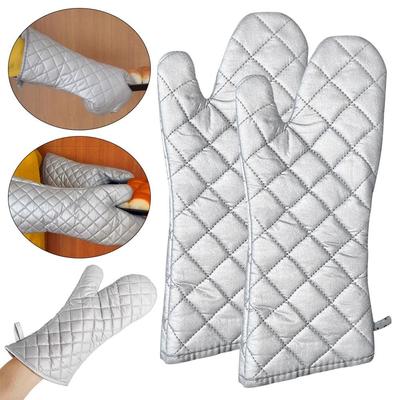 Extra Long Oven Glove Cotton Lining Kitchen Gloves Professional Oven Mitts  Baking