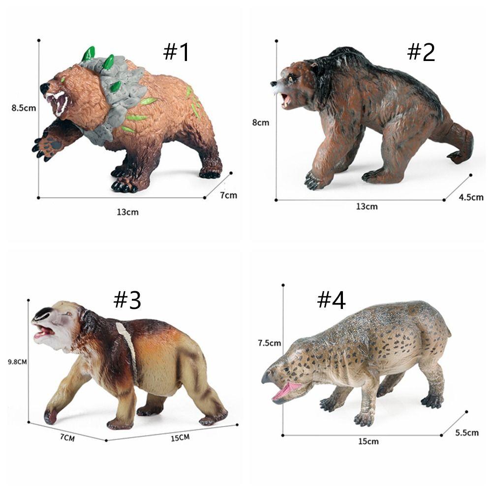 Realistic Brown Bear Figure Toy Wild Desktop Animal Ornament  for Home Decor Office Display