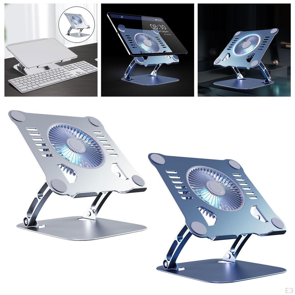 Laptop Holder with Cooling Fan Stand Portable USB Ergonomic Aluminium Alloy