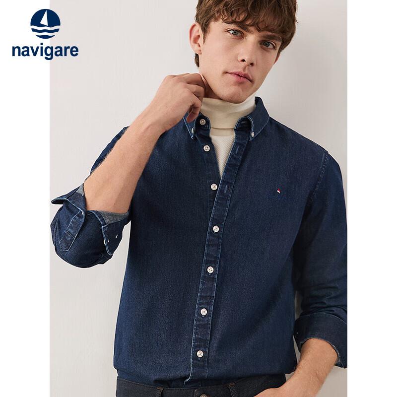 Navigare Men s 100% Cotton Long Sleeve Denim Shirt XL(41)