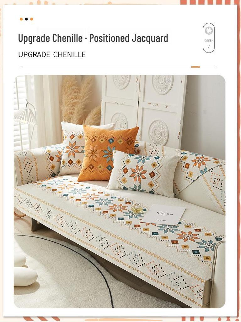 Nordic Bohemian Chenille Sofa Cover - Non-slip, Universal, Minimalist Design for All Seasons