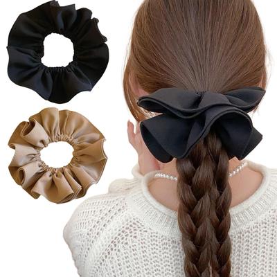 Conjunto de Elástico de Cabelo de Seda e Scrunchie para Cabelo Coreano Estiloso Cabelo Alto Bonito Ornamento de Cabelo Cabelo Bonito Cabelo Liso Perfeito para e Presentes 2 Peças