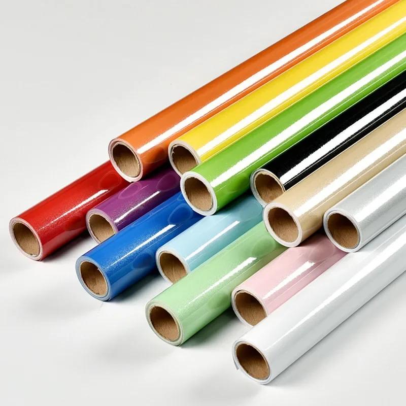 Bright Red Waterproof Wallpaper Old Furniture Refurbished Stickers Kitchen Cabinets Self-Adhesive Solid Color Wall Paper