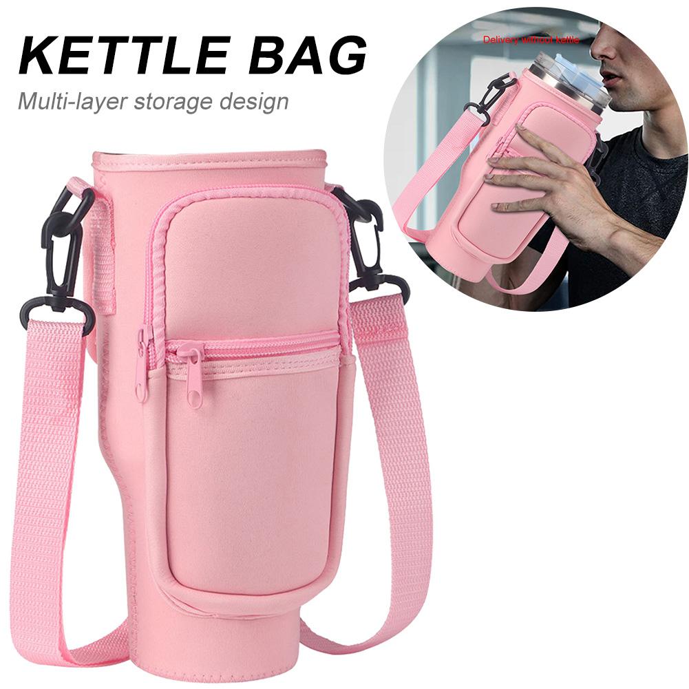 Neoprene Water Bottle Bag with Adjustable Strap for Stanley 40 Oz Insulated Mug Cup Holder Portable Water Bottle Bag