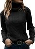 2026 Autumn/Winter Retro High Neck Solid Color Knit Sweater for Women
