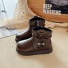 Children Ankle Boots  Autumn Winter Girls Soft-sole Non-slip Zipper Short Boots Kids Retro Platform  Princess Boots