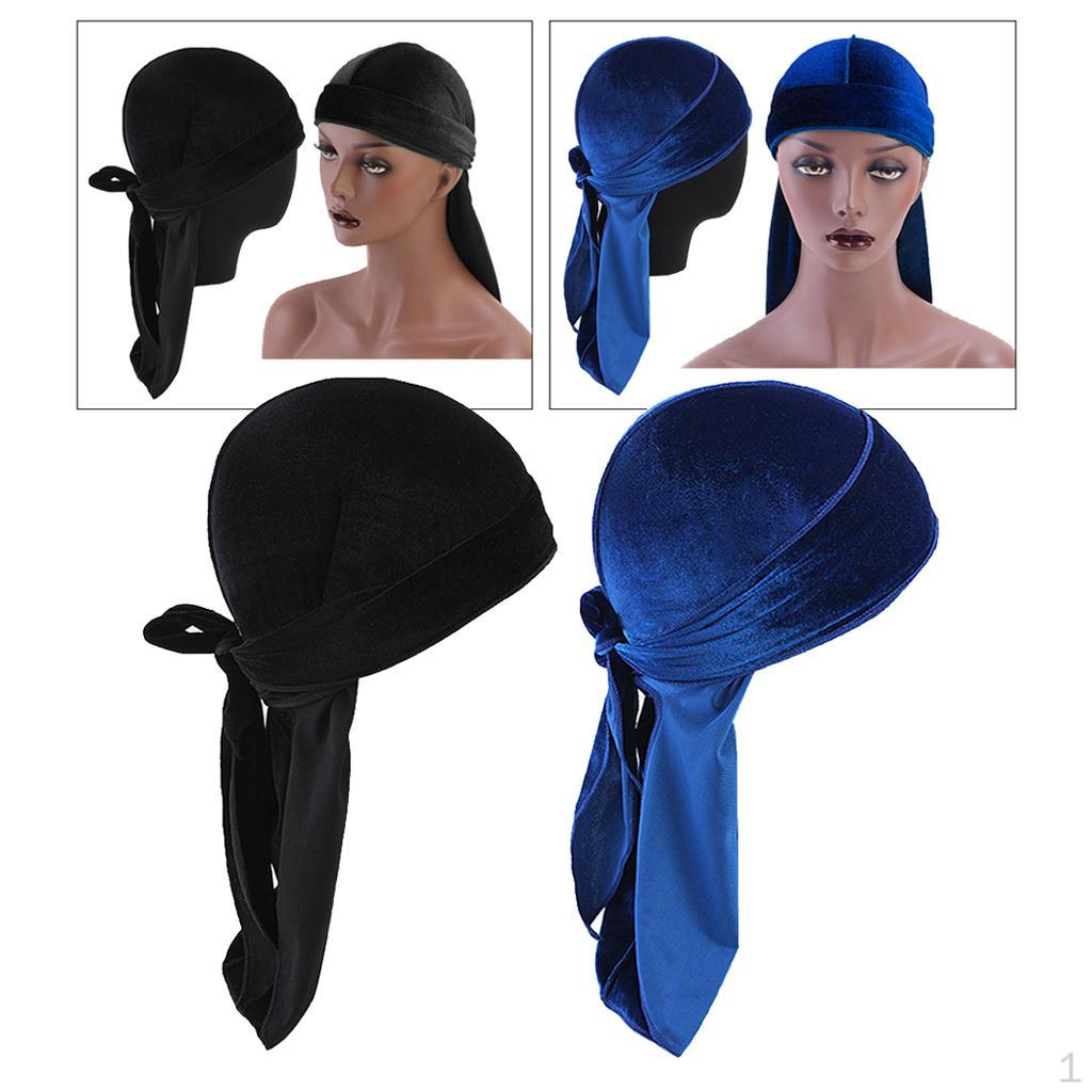 2 Pieces Women Mens Fashion Velvet Muslim Headwrap Beanie