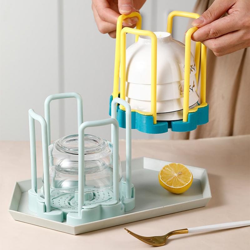 Versenkbare Desktop Schüssel Halter Küche Organizer Kunststoff Ablauf Wasser Tasse Regal Schrank Gerichte Lagerung Rack Platte Lagerung Werkzeug