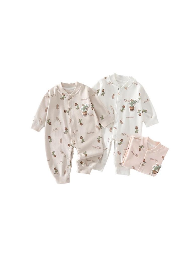 Class A Pure Cotton Baby Romper for Newborns - Unisex Spring & Autumn Crawling Outfit, Autumn & Winter Pajamas