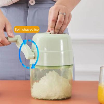 Manual Ice Crusher Rotary Handle Stainless Steel Blades Summer Slushy Maker Snow Cone Shaved Ice Machine