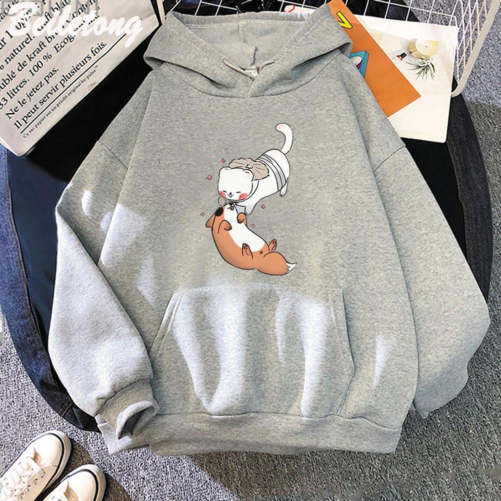 TGCF Fox and Ferret Hoodies Tian Guan Ci Fu Kawaii Print Hoodie Harajuku Aesthetic Man Women Winter Sweatshirts