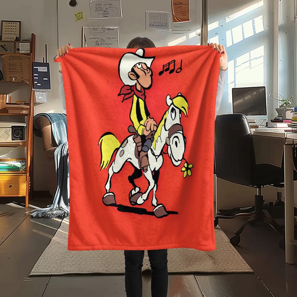 Lucky Luke2 Flannel Blanket, High Quality Comfortable for All Seasons, Home Decor, Warmth and Comfort