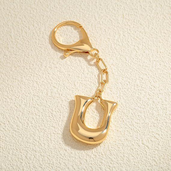 26 Alphabet Keychain: 18K Gold-Plated Pendant - Elegant Niche Design