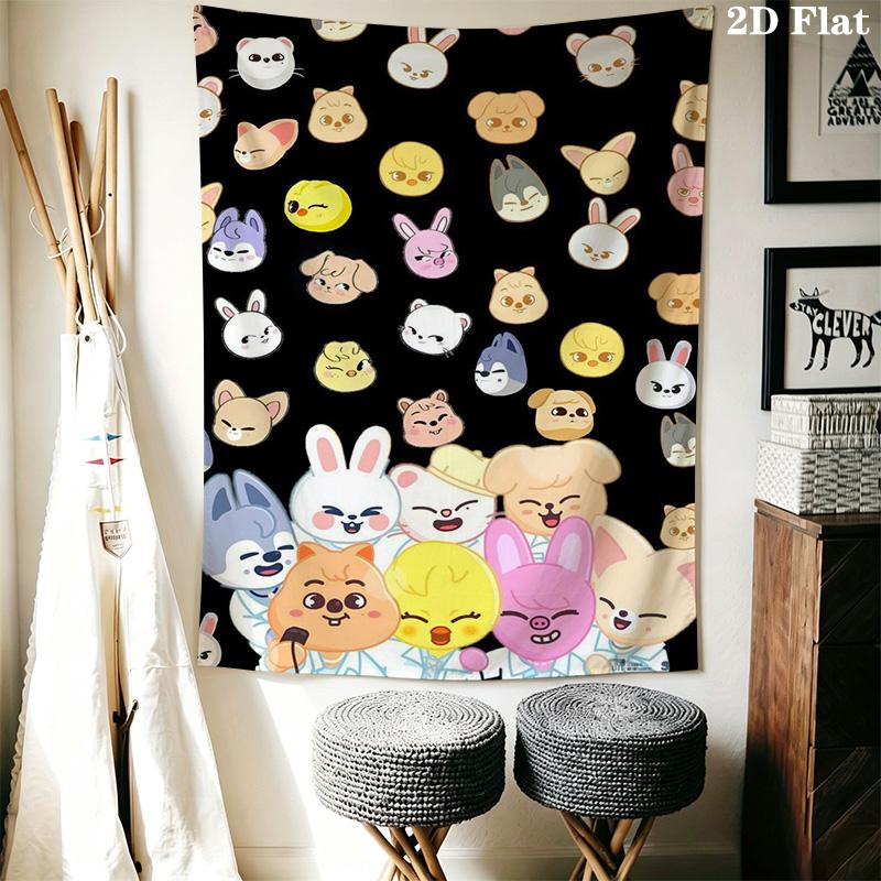 K-pop Skzoo Pattern Home Decor Tapestry, Wall Hanging, Decorative RV Wall Cloth.SGT0917102