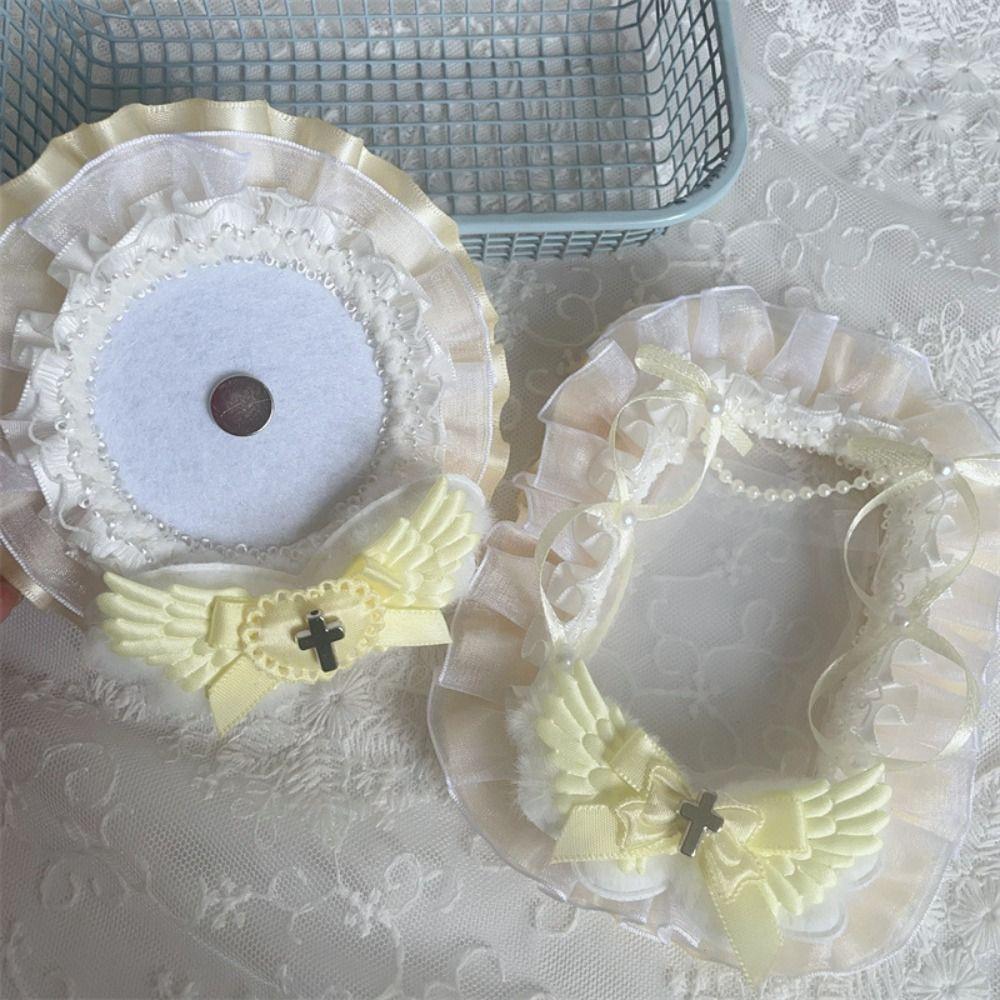 New Lace Trim Badge Holder Angel Wings Finished Product Badge Ita Bag Cross Accessories Handmade Badge Tray