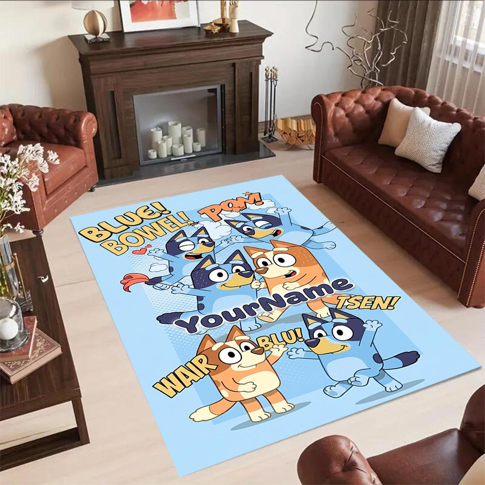 Bluey 153 Customize Your Name Floor Rug Office Rug Perfect for Entryway Bedrooms Kitchen Outdoor Antislip Carpet Office home decor