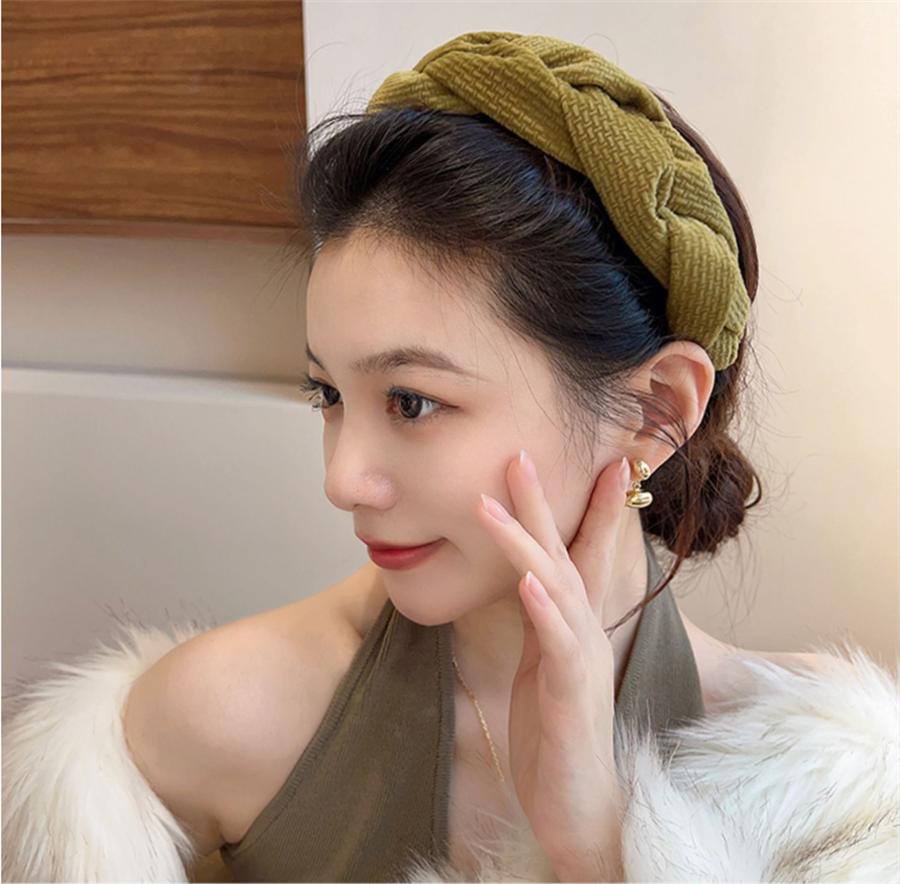 Neues Stirnband mit geflochtenem Schwamm für die Gesichtswäsche mit hohem Ansatz, Temperament-Haarspange für Damen, hochwertiges Haaraccessoire