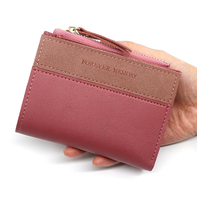 Tenké stylové dámské peněženky zip taška na mince vzadu modrá měkká kůže dámský držák na karty tenká peněženka dámská peněženka mini krátká