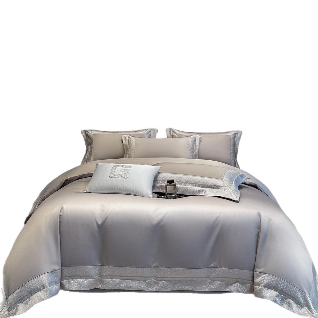 Premium Summer Ice Silk, Sleeping Naked Silky Smooth Quilt Cover Sheets Light Luxury Mattress Model Master Bedroom