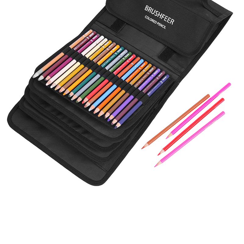 200 Holes Color Pencil Case Black Large Capacity Pencils Bag for Students Stationery Adult Artists and Colorists