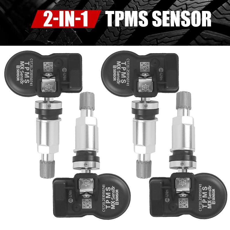 Front/Rear Left Right MX-Sensor 315 & 433MHz Programmable TPMS Universal Tire pressure Sensor 2 In 1 MX Sensor Monitor Sensor