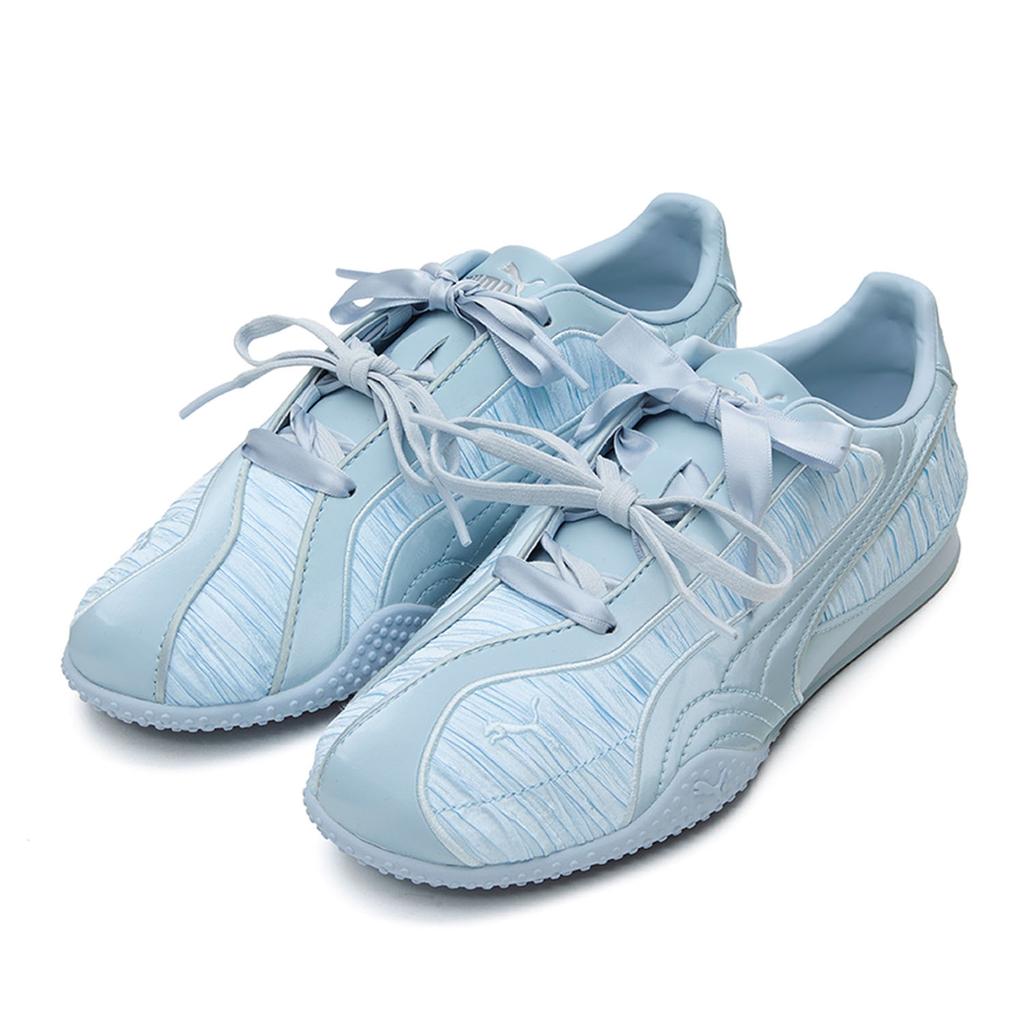 Puma Bella V2 Glam Spring Summer Cool Thin Sole Training Wrinkled Silk Satin Casual Low Top Shoes Unisex Sneaker Bellflower-Blue 406796-01