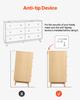 VEVOR 6 Drawer Dresser, Wooden Chest of Drawers with Sliding with Anti-tip Device, Modern Minimalist Dresser Chest