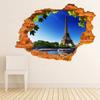 3D Broken Wall Eiffel Towel Fake Window View Wall Sticker Decals Removable Wallpaper Decal Stickers Home Decoration