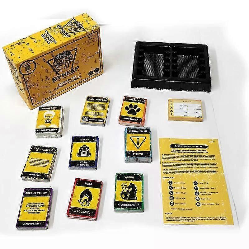 Bilingual Russian English Bunker Board Game for Party Night Fun with Adults Families Friends Indoor Outdoor
