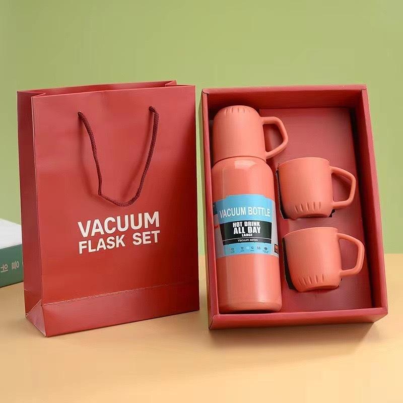 Vacuum Thermos Cup Business Cup Three-lid Gift Straight Cup Portable Gift Set Gift Box