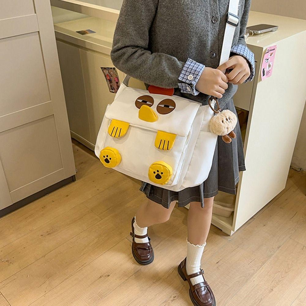 Cartoon Hen Shape School Bag Cute Students Book Bag Fashion Chicken Nylon Shoulder Bag  Travel