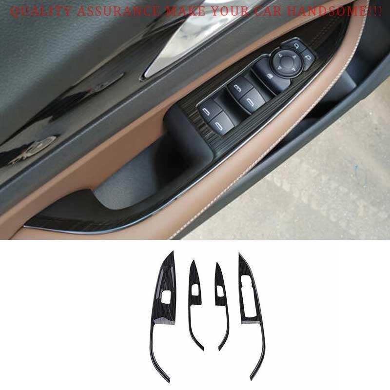 For Buick Regal 2018-2020 Black Titanium Window Lift Lock Switch Panel Trim 4PCS