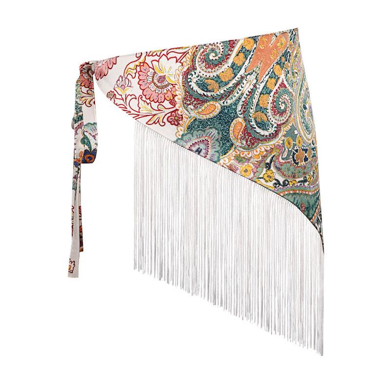 

Wide Waistband Women s Paired Jeans Triangular Scarf Belt Bohemian Ethnic Style Decorative Skirt Waist Cinching Fart Curtain
