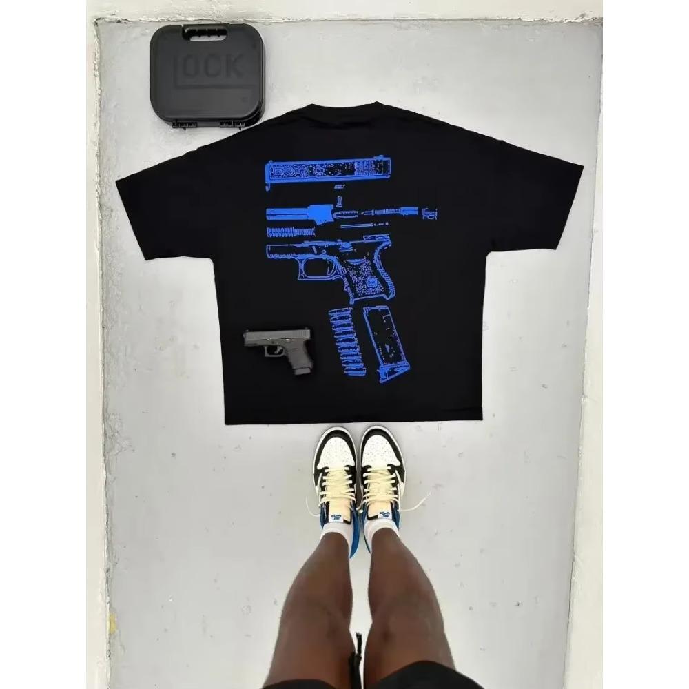 Pánská trička Y2K tričko Harajuku Hip Hop in We Trust grafický potisk kulatý výstřih bavlna oversized tričko gotické topy s krátkým rukávem