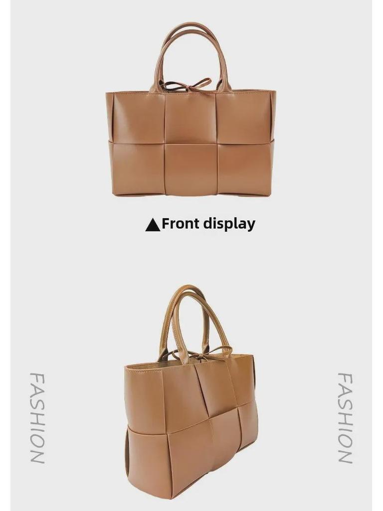 2024 Frühjahr/Sommer Echtleder Große Kapazität Sechs-Gitter Tote: Tragbare Umhängetasche