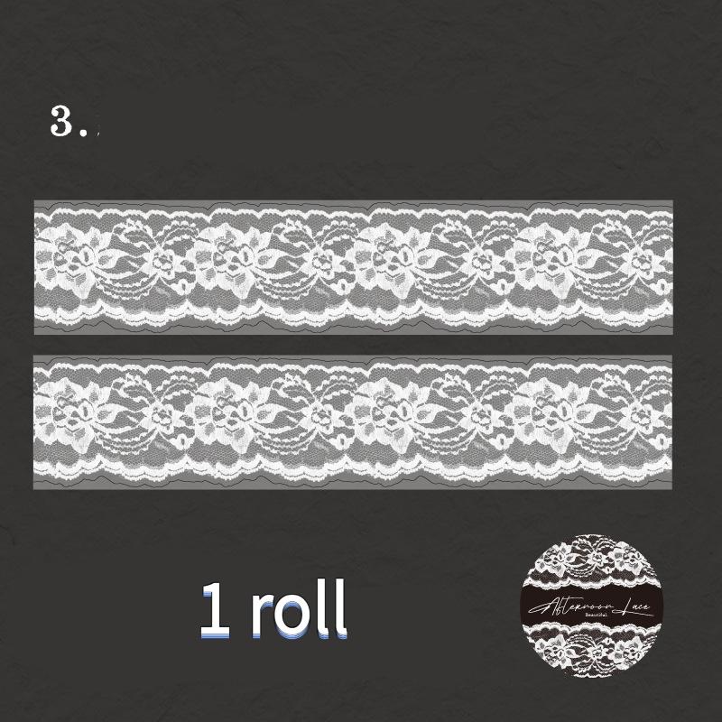 6 rolls/set, vintage washi tape, lace elements, can be used for border decorations, scrapbook and journal stickers, self adhesive